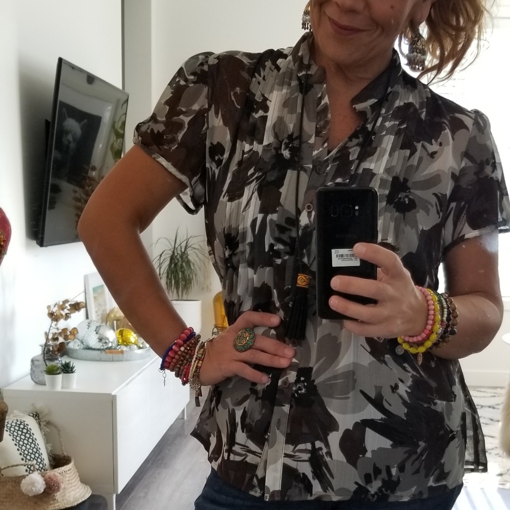 Camouflage flower blouse